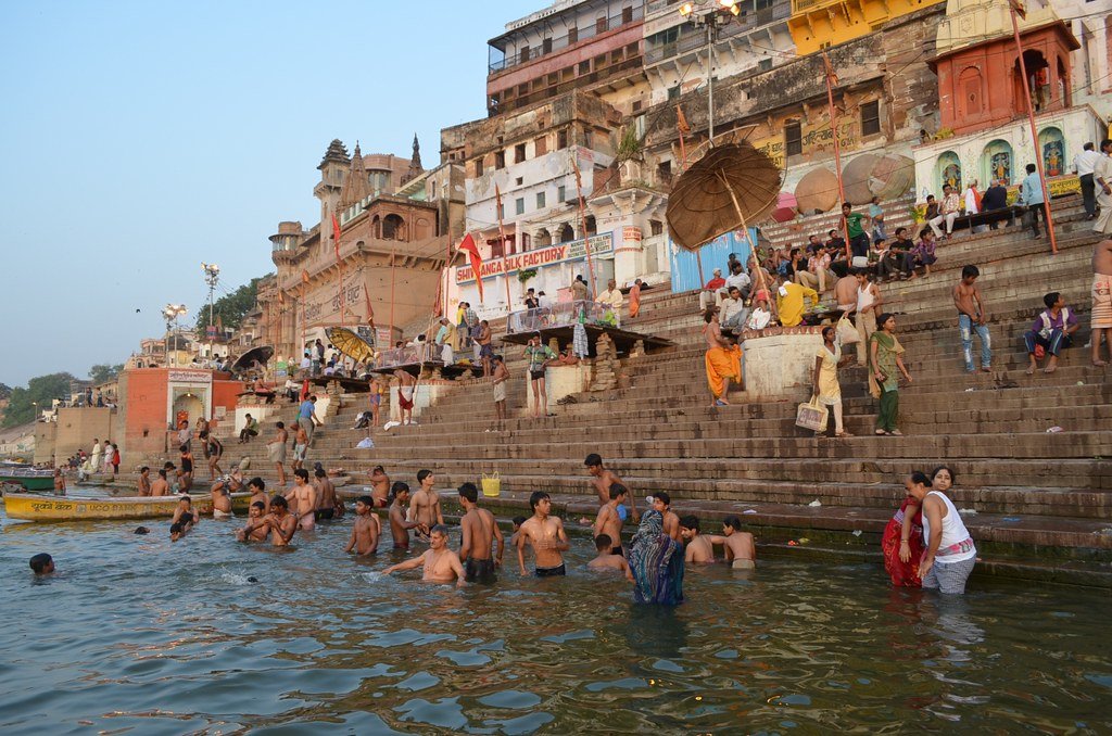 Varanasi ghats night view